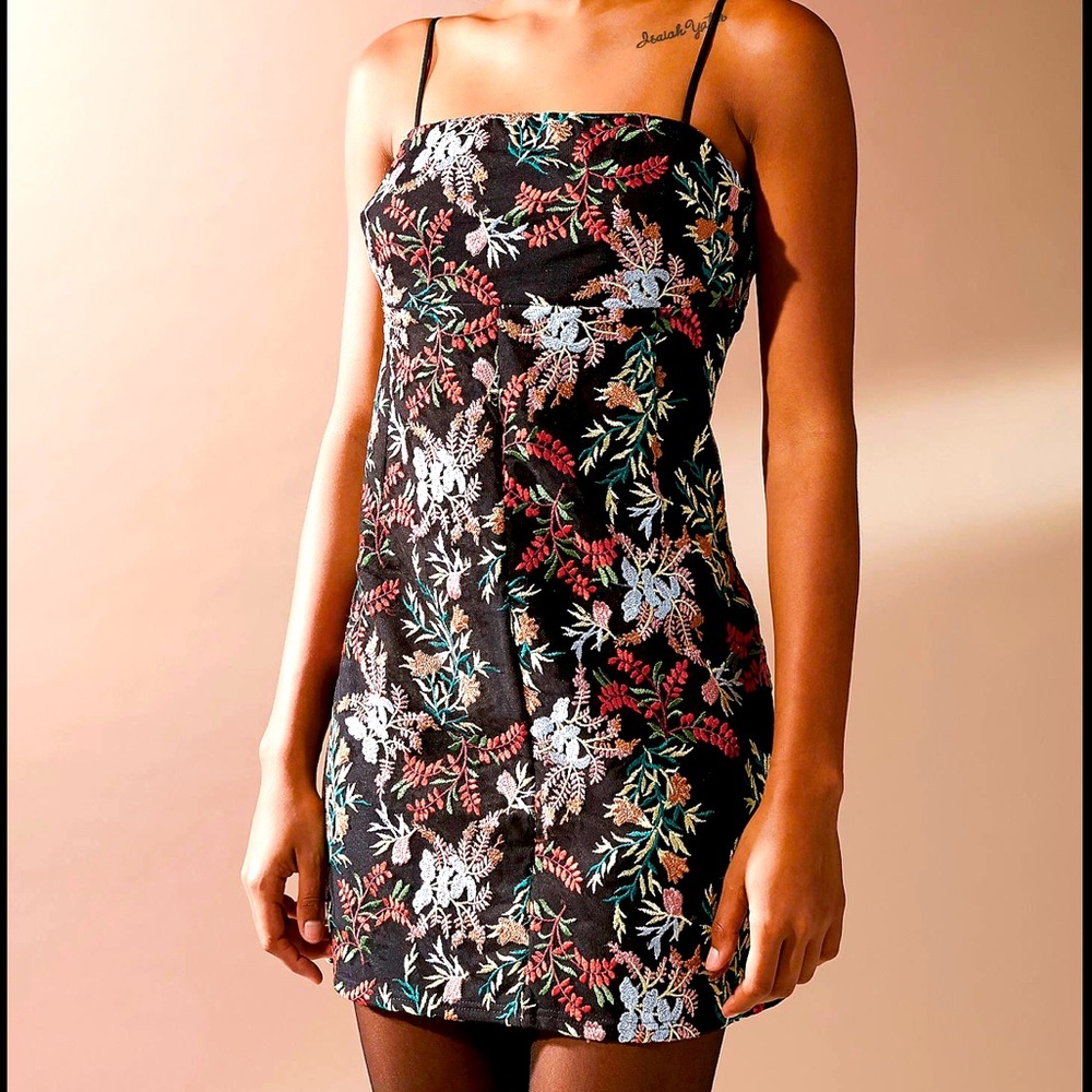 Urban outfitters Embroidered little black dress